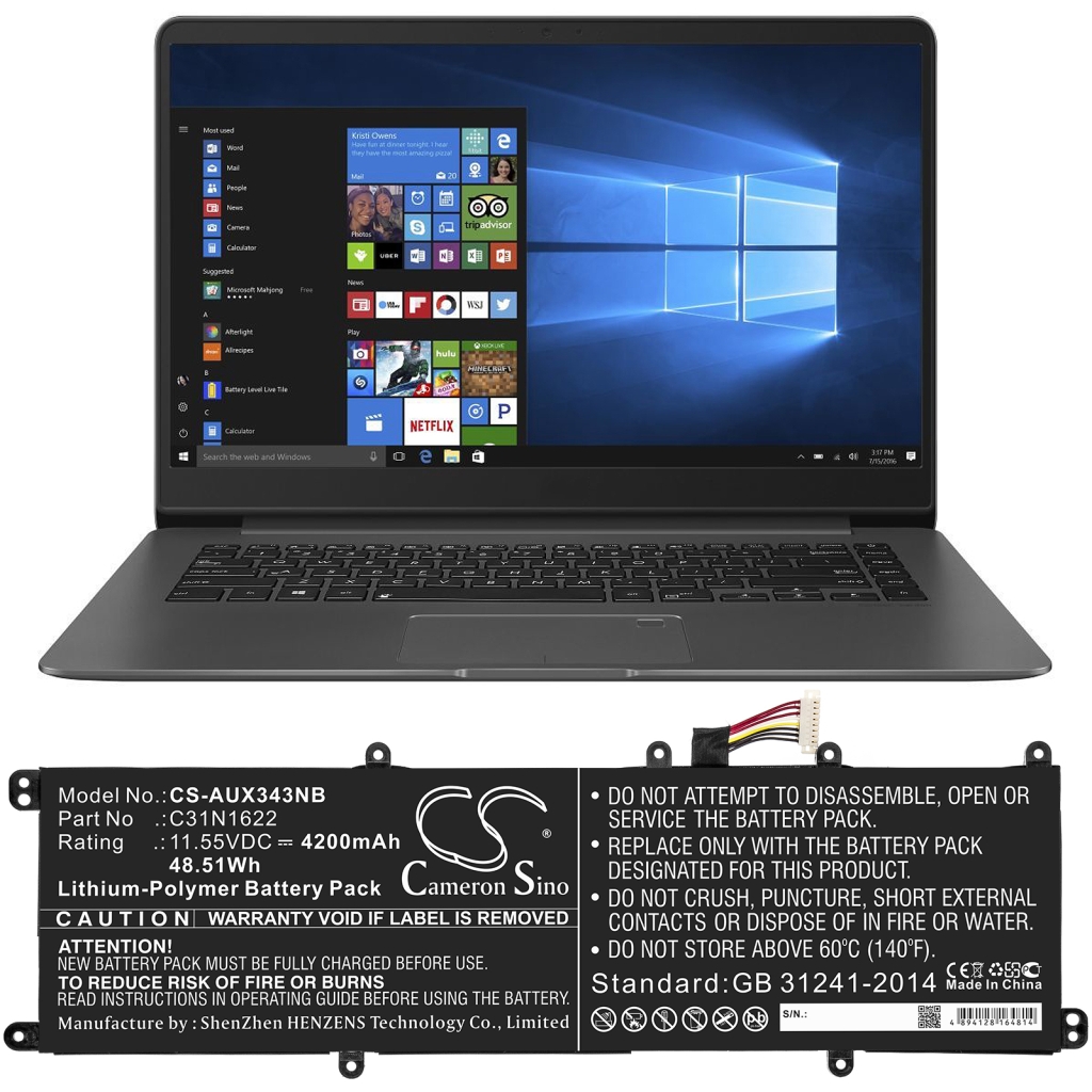 Laptop Akkus Asus CS-AUX343NB