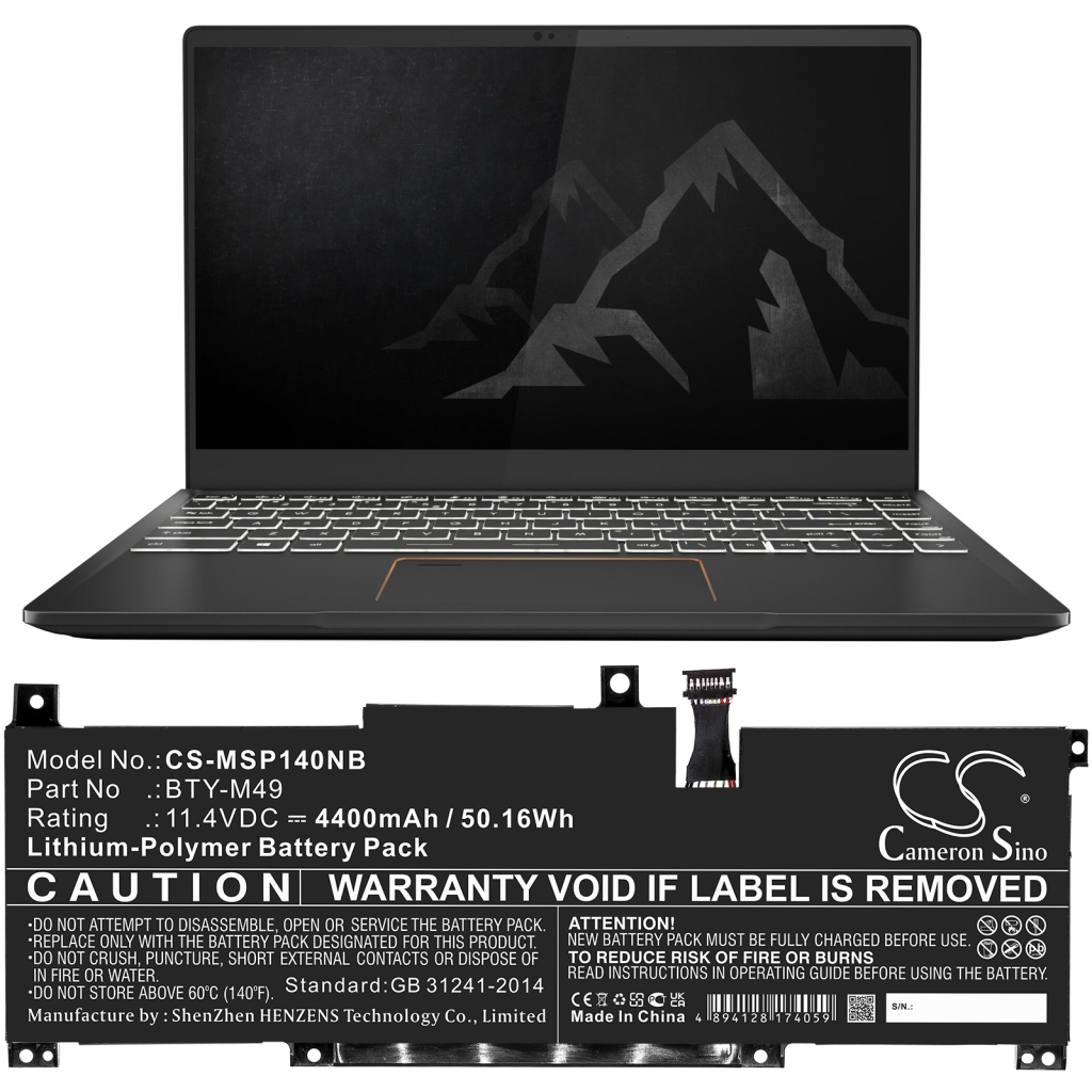 Laptop Akkus MSI CS-MSP140NB