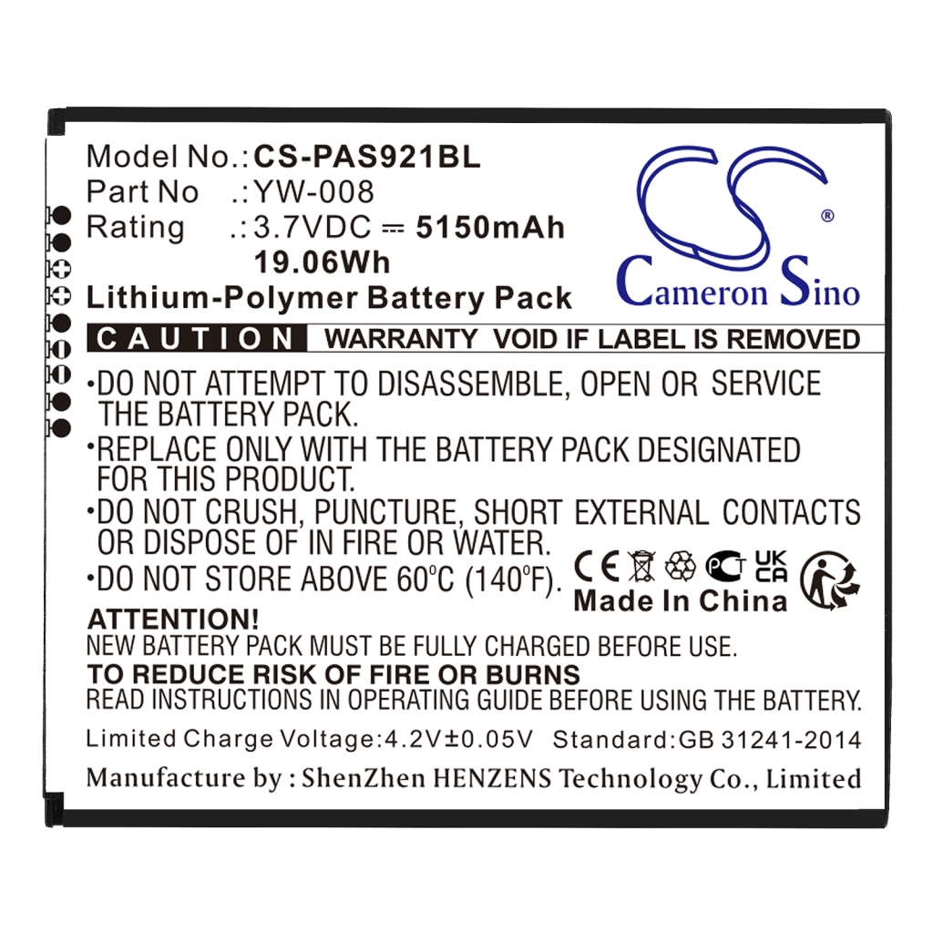 Bezahlterminal Akkus Pax CS-PAS921BL