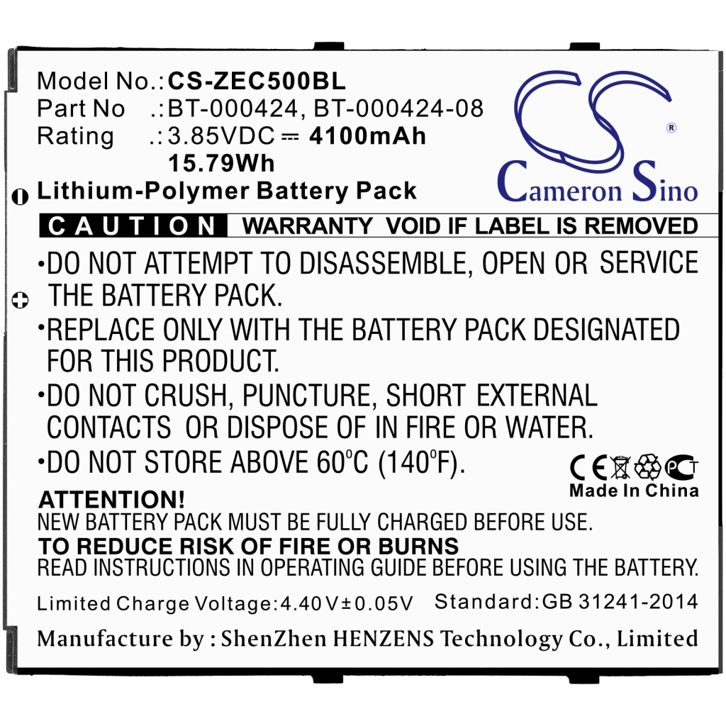 Barcode, Scanner Akkus Zebra CS-ZEC500BL